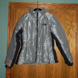 North Face Grey and Black Full Zip Winter Coat